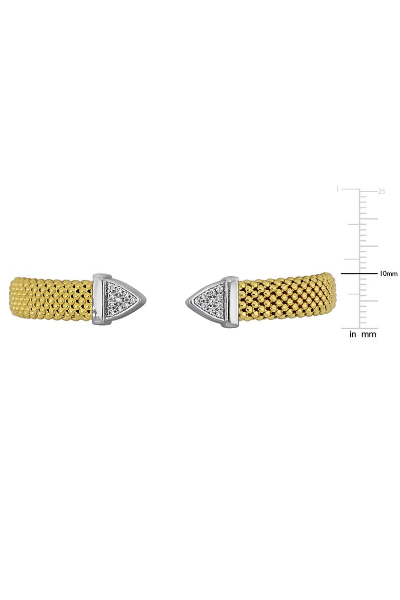 Cubic Zirconia Open Popcorn Bangle Bracelet, Alternate, color, Yellow-Plated