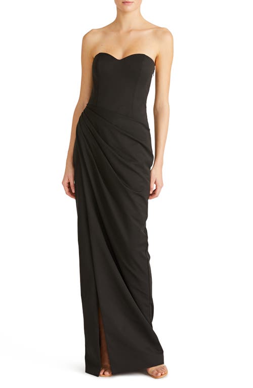 ML Monique Lhuillier Talia Strapless Gown in Black 