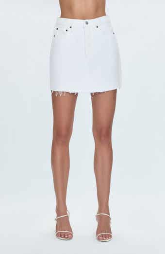 Pistola Kat Raw Hem Denim Miniskirt