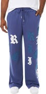 True Religion Tossed Logo Wide Leg Sweatpants
