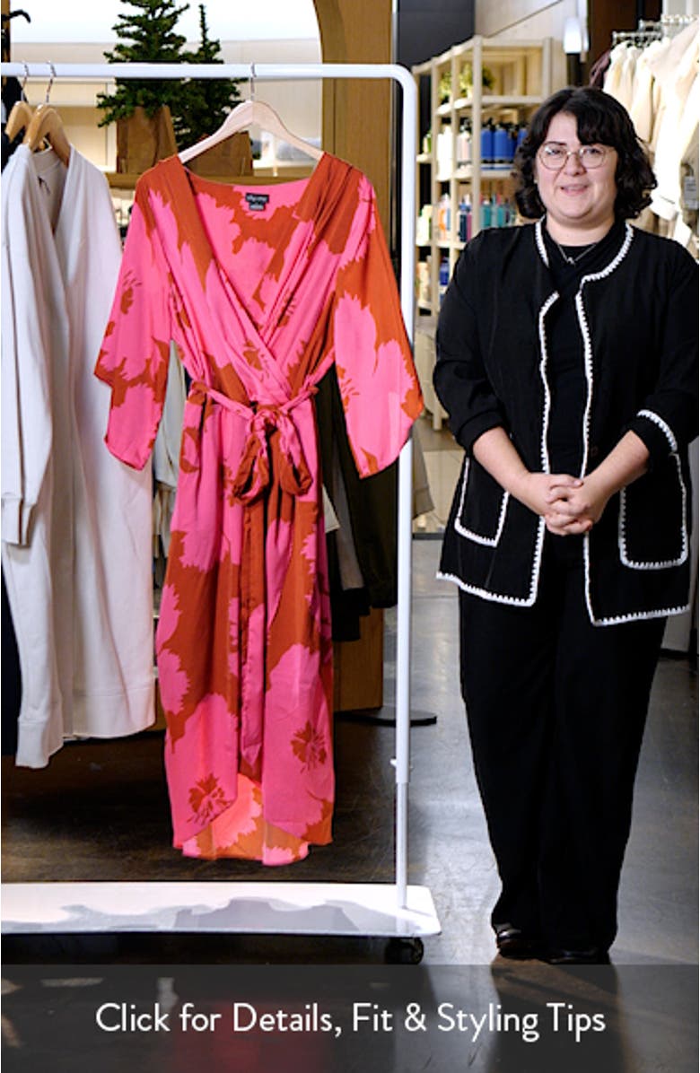 Kimberly Floral Print Faux Wrap Dress, sales video thumbnail