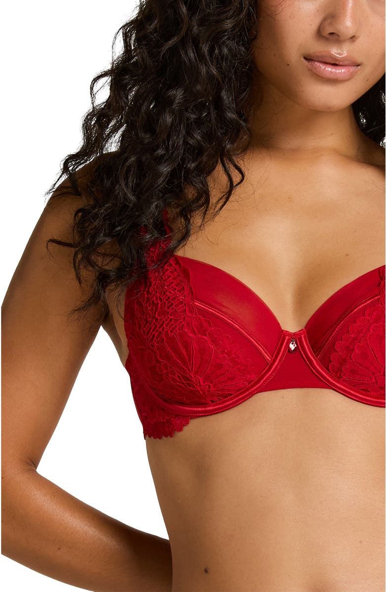 Hunkemöller Whitney Non-Padded Underwired Bra, Alternate, color, Red