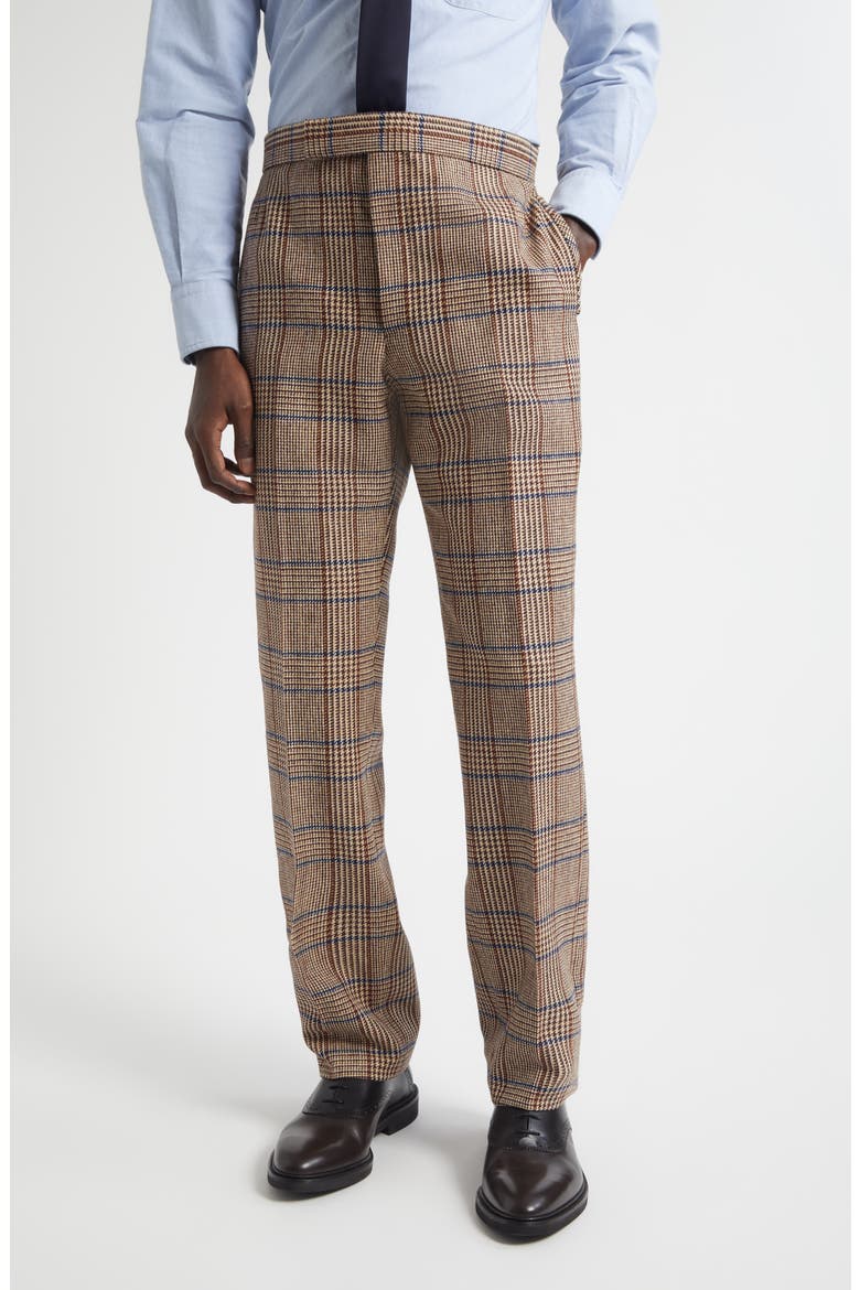Classic Fit Hunting Tweed Backstrap Trousers, Main, color, DARK BROWN