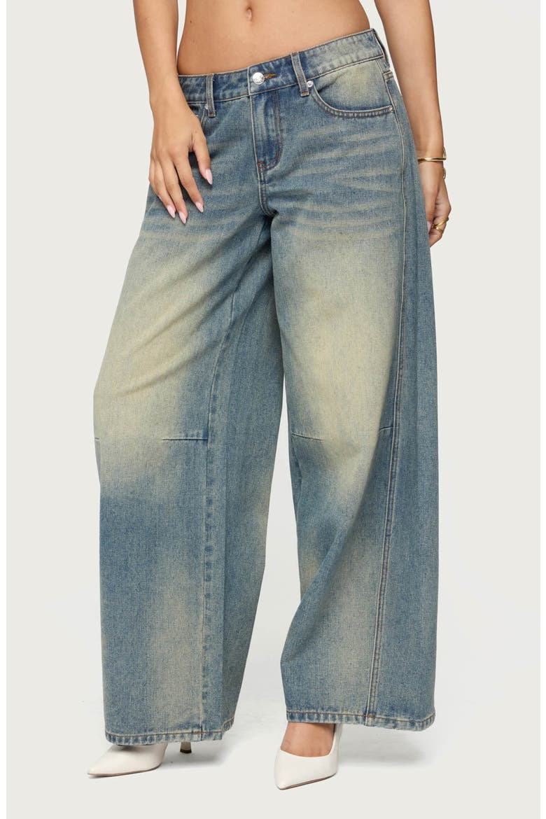 Low Rise Baggy Wide Leg Jeans, Main, color, BLUE-VINTAGE-WASHED