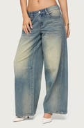EDIKTED Low Rise Baggy Wide Leg Jeans
