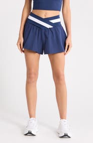 YOGALICIOUS Lux Fiona Lightstreme Hybrid Crossover Waist Shorts