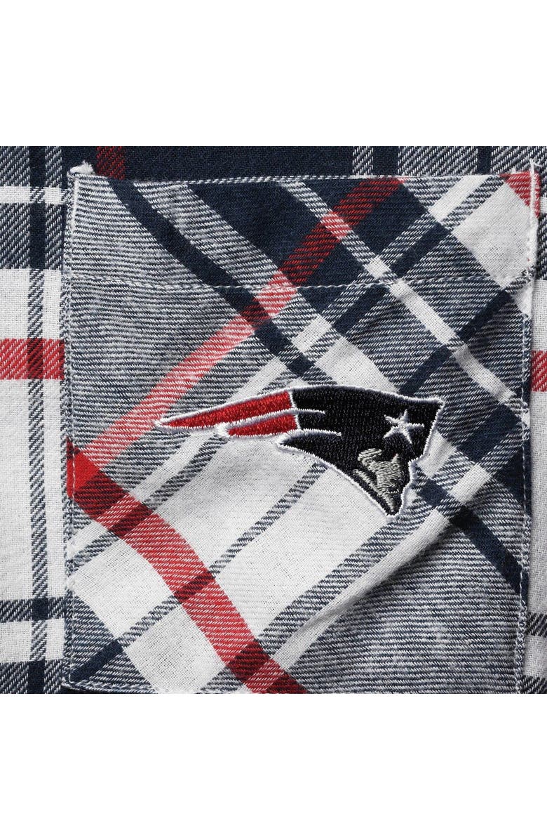 CONCEPTS SPORT Women's Concepts Sport Navy/Red New England Patriots Accolade Flannel Long Sleeve Button-Up Nightshirt, Alternate, color, Navy