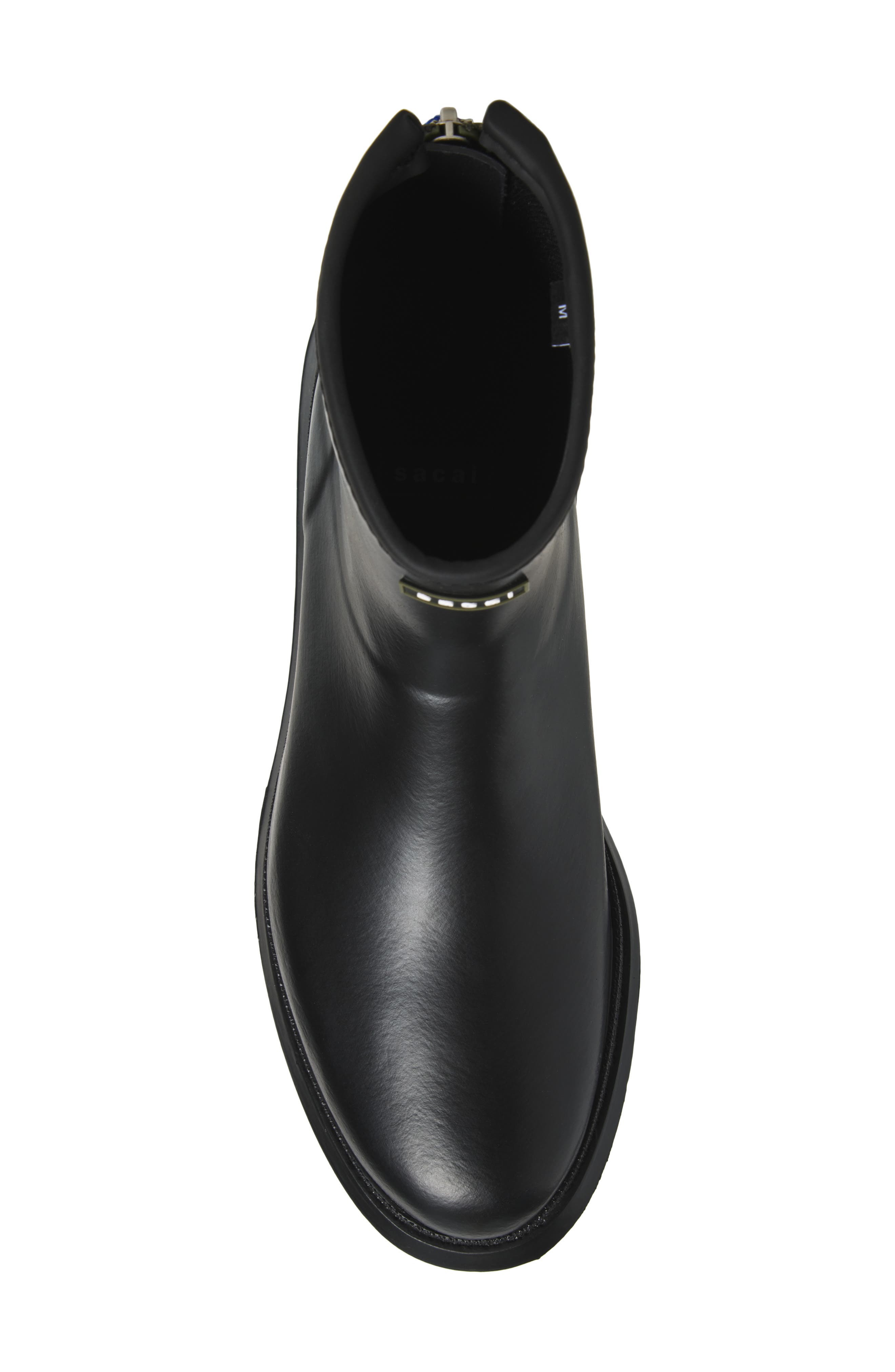 Sacai Rubber Waterproof Rain Boot, Alternate, color, Black