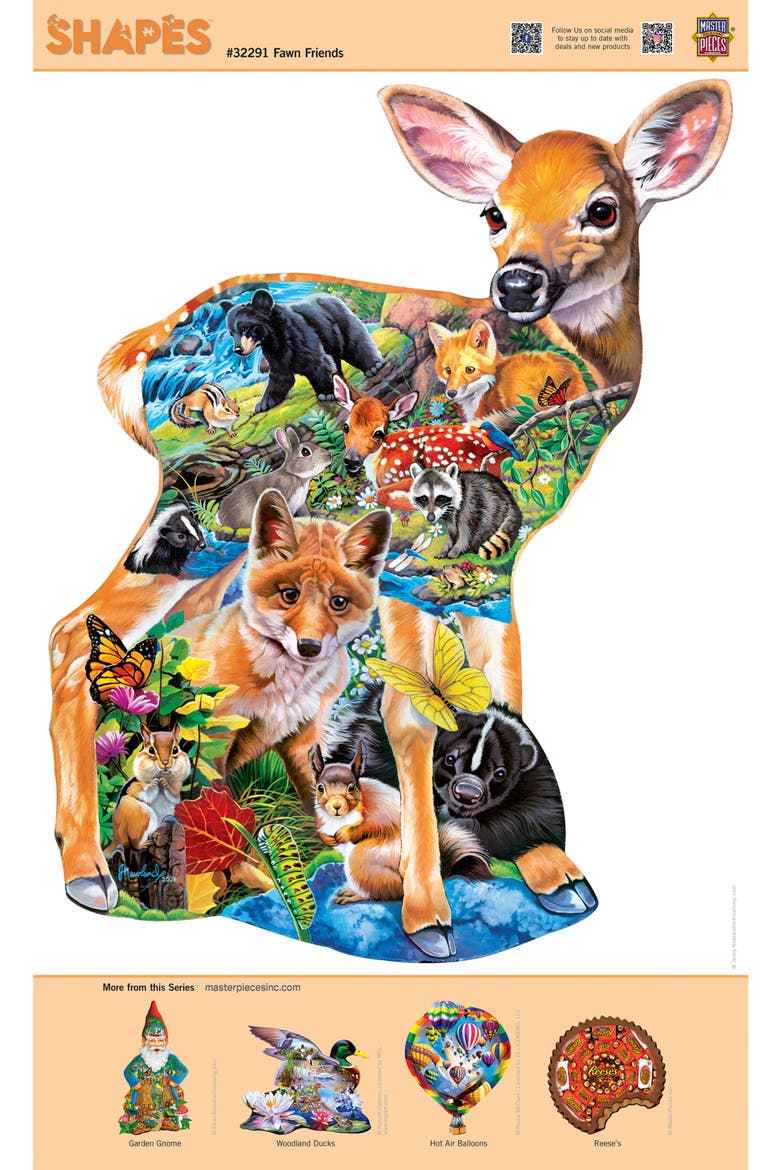 Fawn Friends 500 Piece Shaped Puzzle, Alternate, color, Multicolor