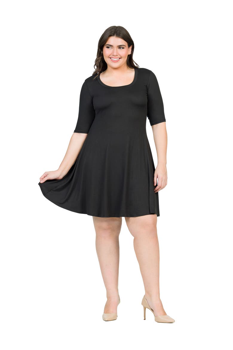 Scoop Neck Jersey Dress, Main, color, BLACK