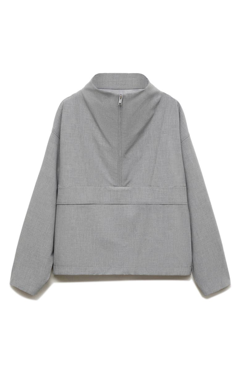MANGO Barile Half-Zip Jacket, Main, color, Light/ Pastel Grey