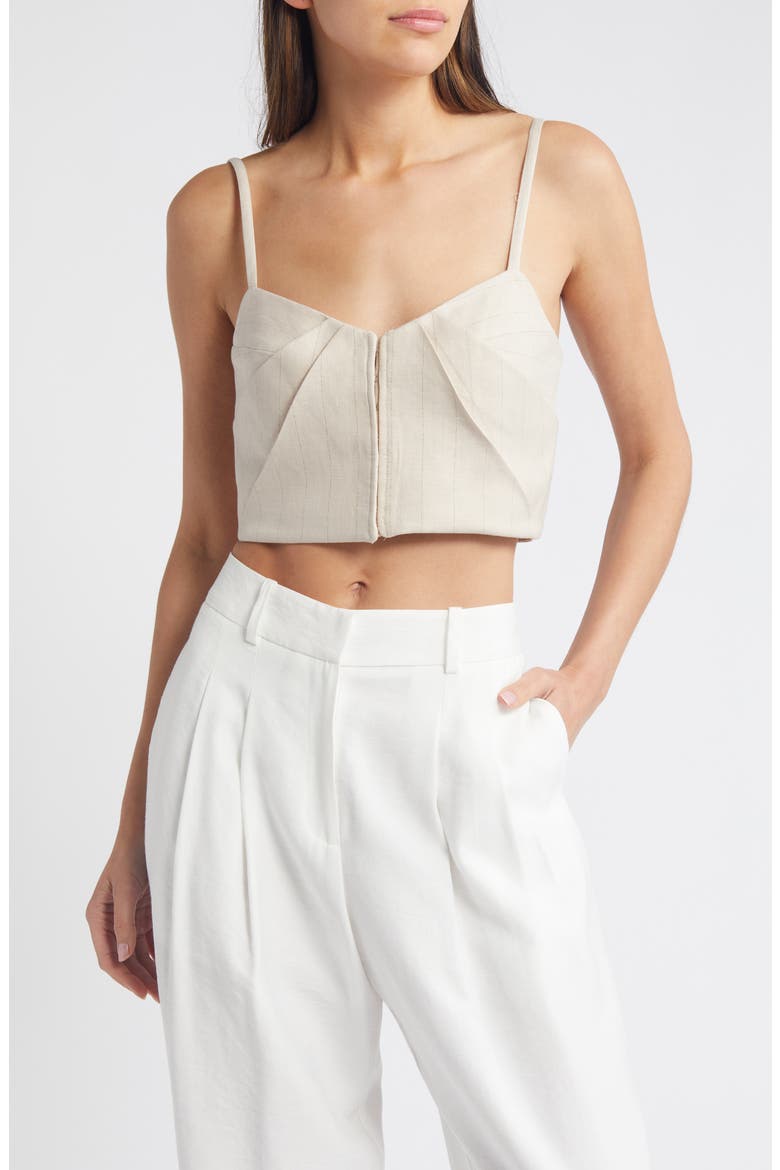 Gina Pleated Corset Top, Main, color, LIGHT BEIGE