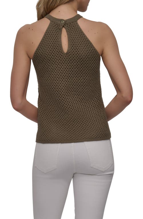 Dkny Jeans Halter Neck Open Stitch Tank