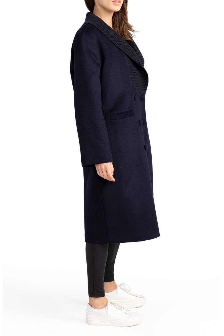 After Party Quilt Lined Wool Blend Coat, Alternate, color, NAVY