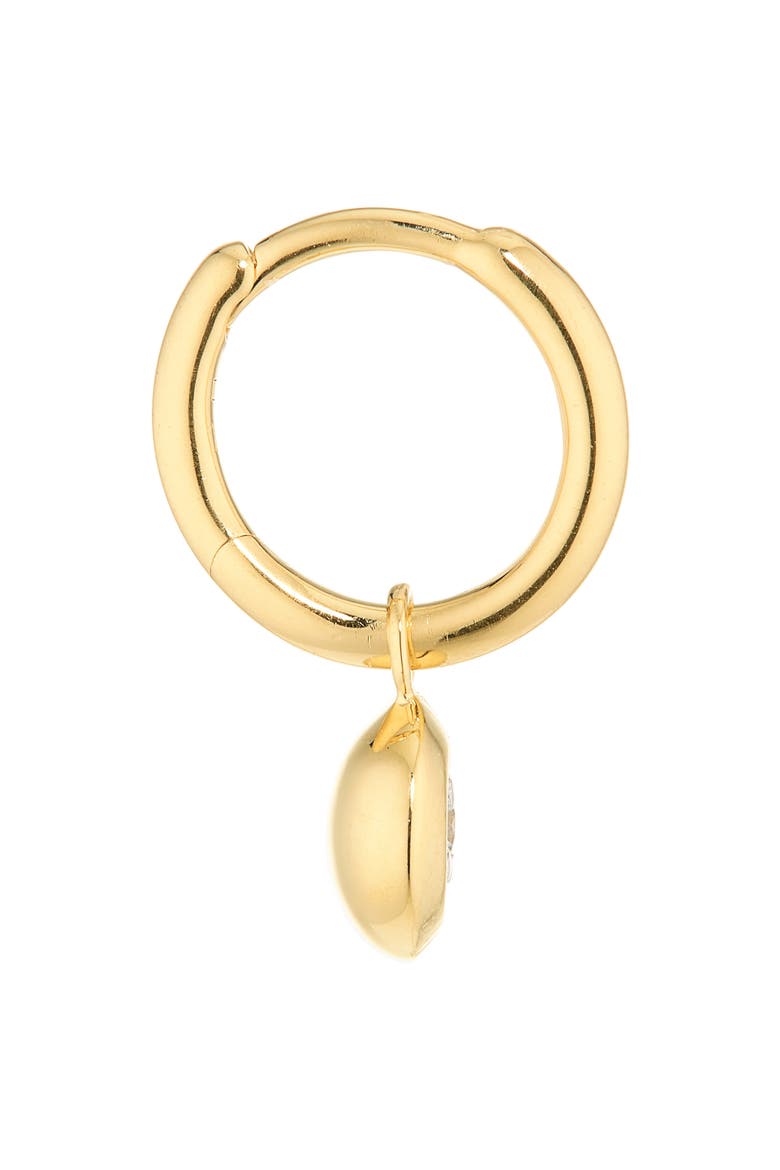 Round Lab-Grown Diamond Huggie Hoop Earrings, Alternate, color, 18K GOLD VERMEIL / LAB DIAMOND