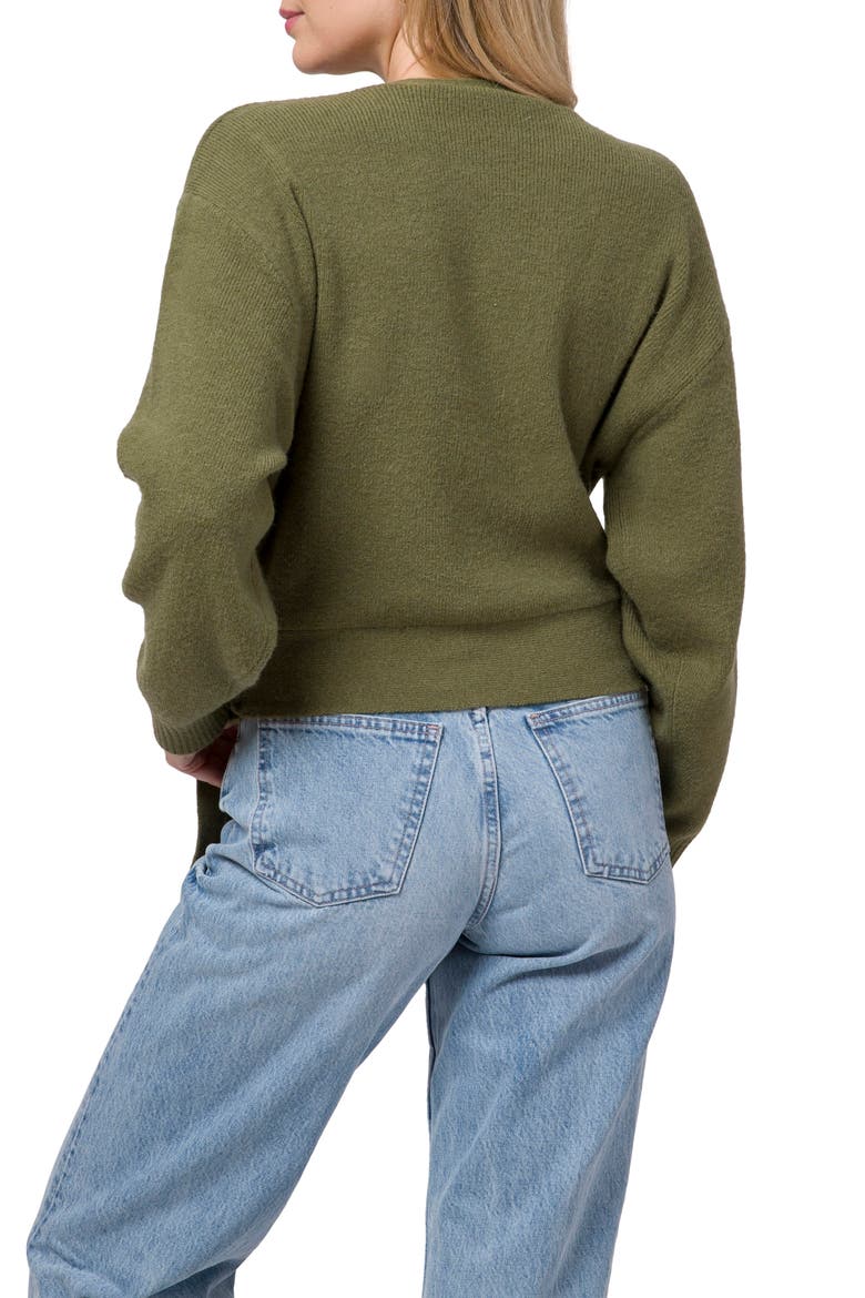 Davey Wrap Cardigan, Alternate, color, MOSS