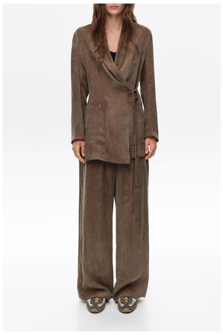 Fluid Wrap Jacket, Main, color, DARK OLIVE