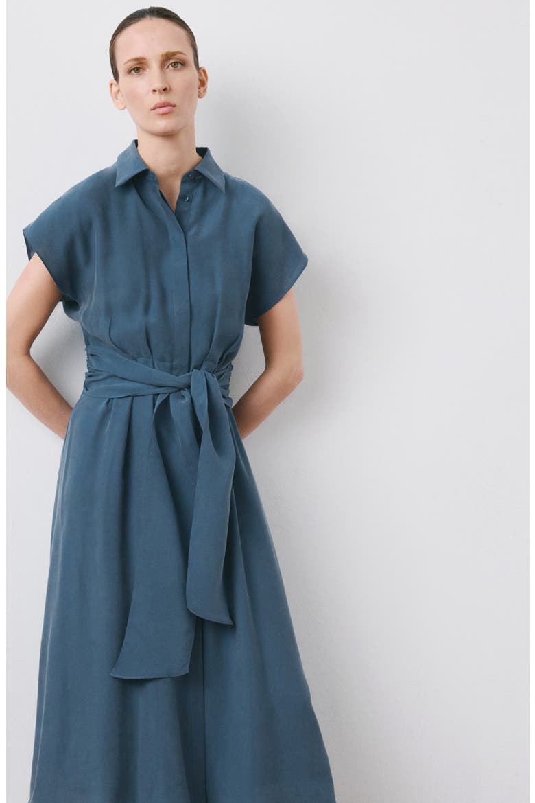Belted Shirtdress, Alternate, color, BLUE