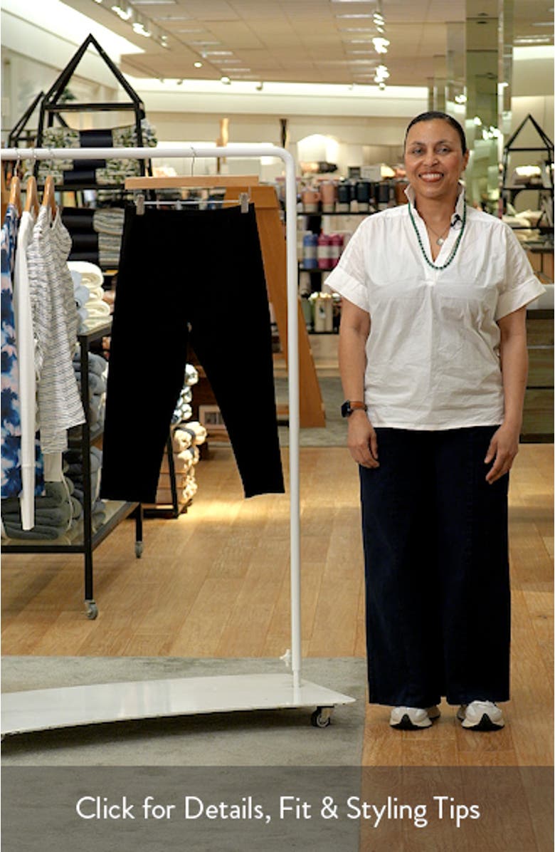 High Waist Stretch Organic Cotton Capri Leggings, sales video thumbnail