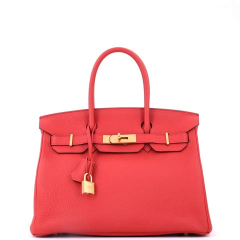 Birkin Handbag Red Togo with Gold Hardware 30