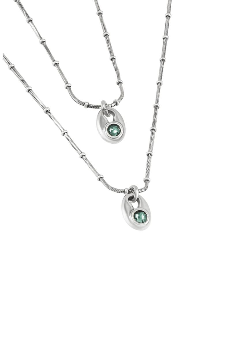 Double Strand Crystal Necklace, Alternate, color, Silver