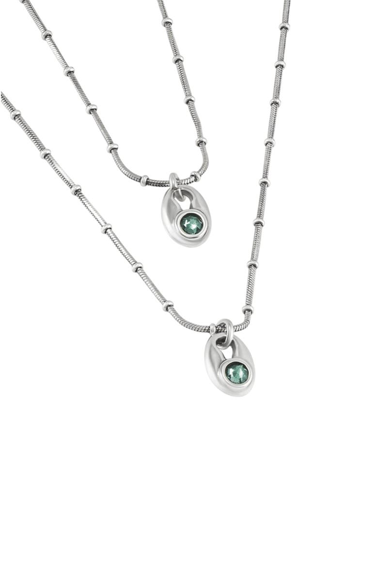 UNODE50 Double Strand Crystal Necklace, Alternate, color, Silver