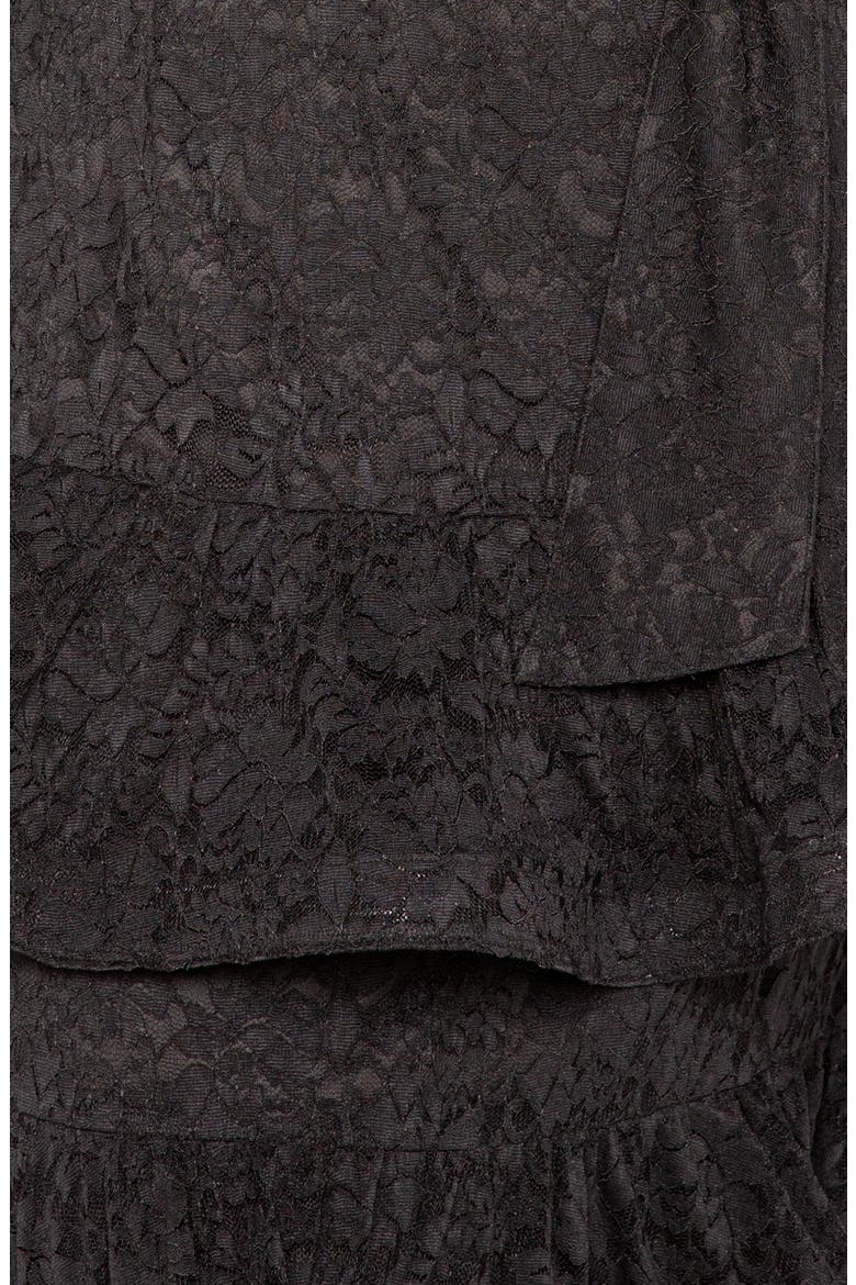 Tiered Lace Long Sleeve Maxi Dress, Alternate, color, BLACK