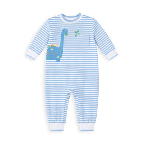 Stripe Knit Longall with Dinosaur
