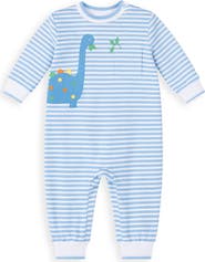 Florence Eiseman Stripe Knit Longall with Dinosaur