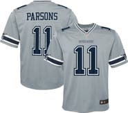 Nike Youth Nike Micah Parsons Gray Dallas Cowboys Inverted Game Jersey
