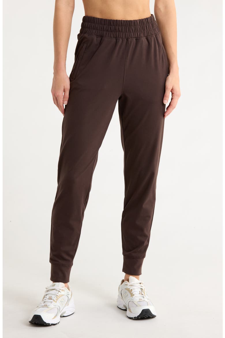 Lux District Zip Pocket Joggers, Main, color, CHOCOLATE TORTE