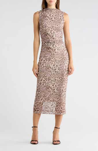 Funnel Neck Ruched Maxi Dress