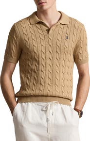 Polo Ralph Lauren Cable-Knit Cotton Polo Sweater