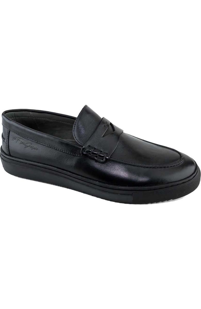 Gernie 22S Penny Loafer, Main, color, Black Napa