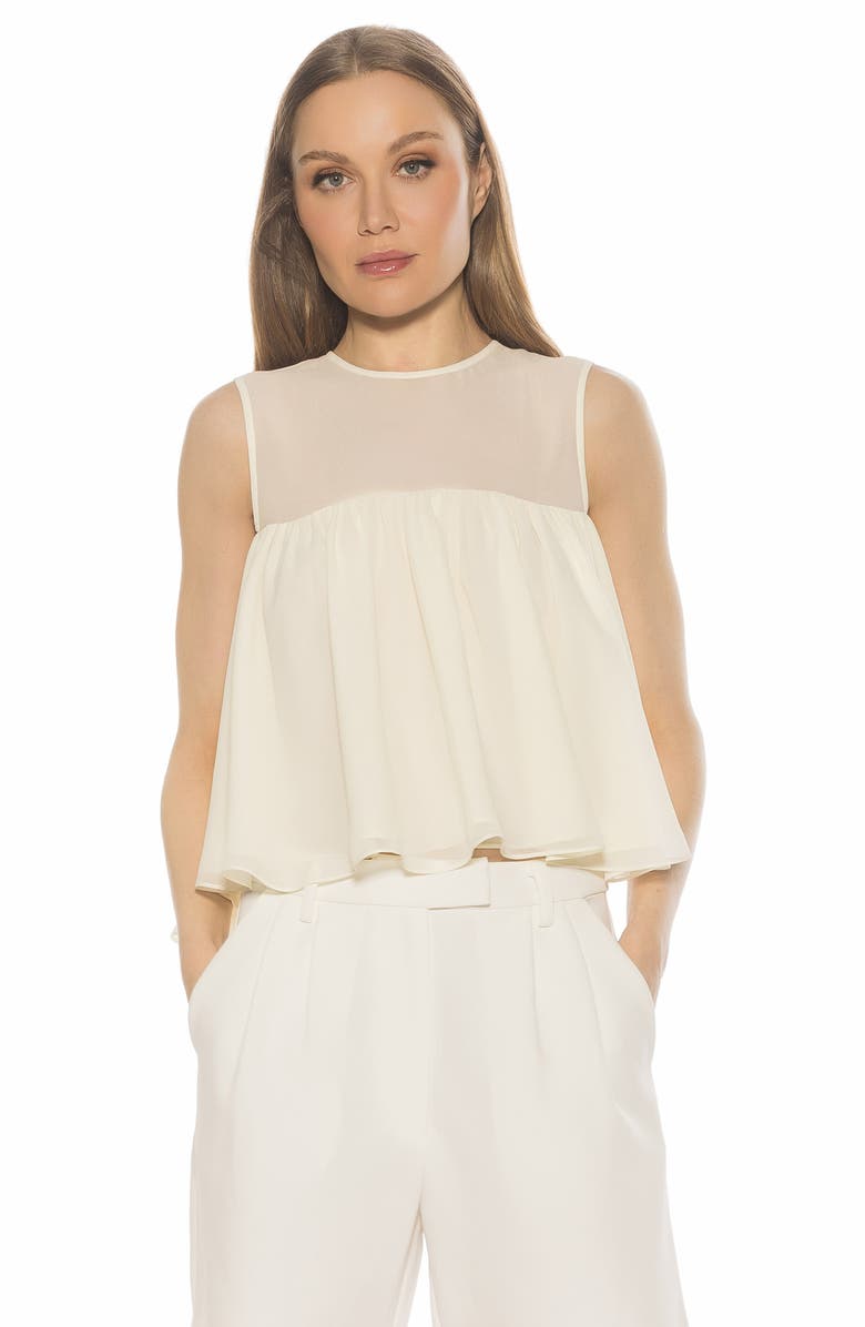 Alexia Admor Portia Ruffle Sleeveless Chiffon Top, Alternate, color, Ivory