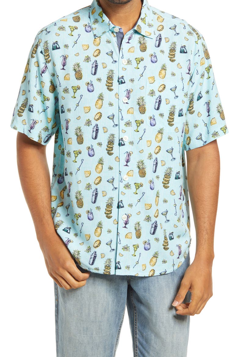 Men's Mixer Short Sleeve Button-Up Shirt, Main, color, GRACEFUL SEA