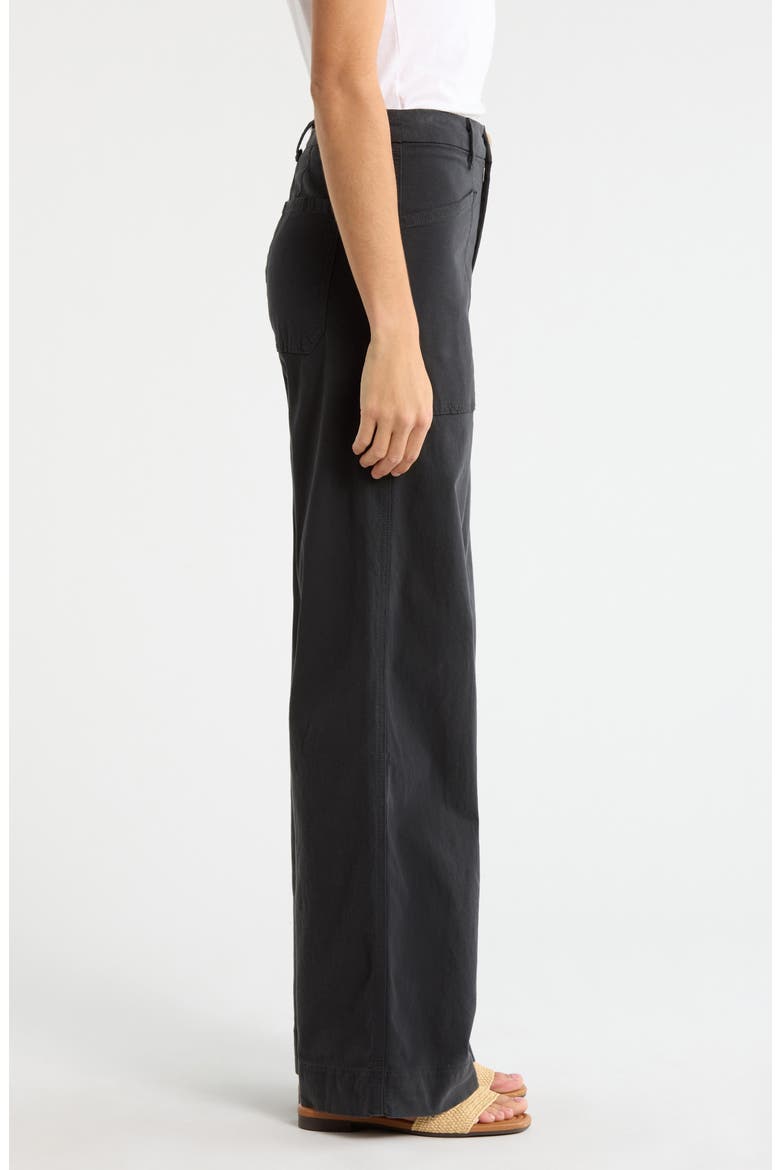 Wrap Pocket Stretch Cotton Pants, Alternate, color, WASHED BLACK