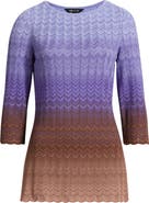 Misook Ombré Pointelle Sweater