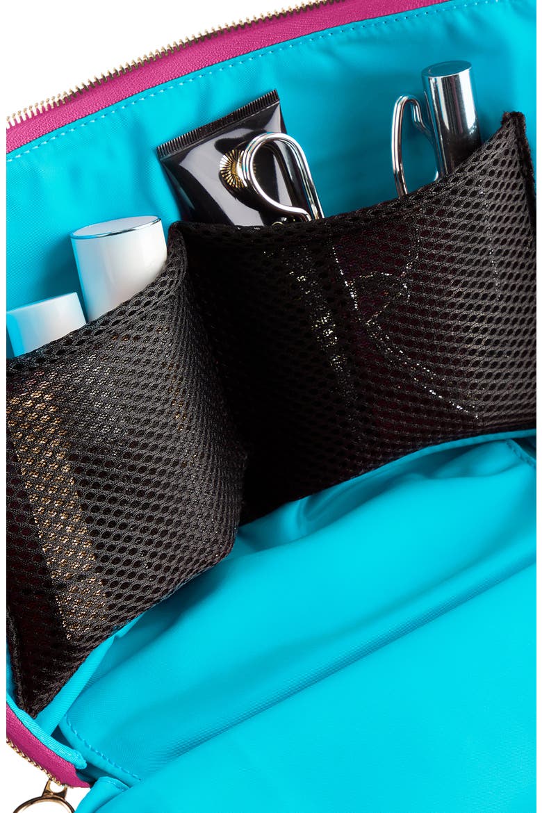 Vacationer Makeup Bag, Alternate, color, HOT PINK/ TEAL
