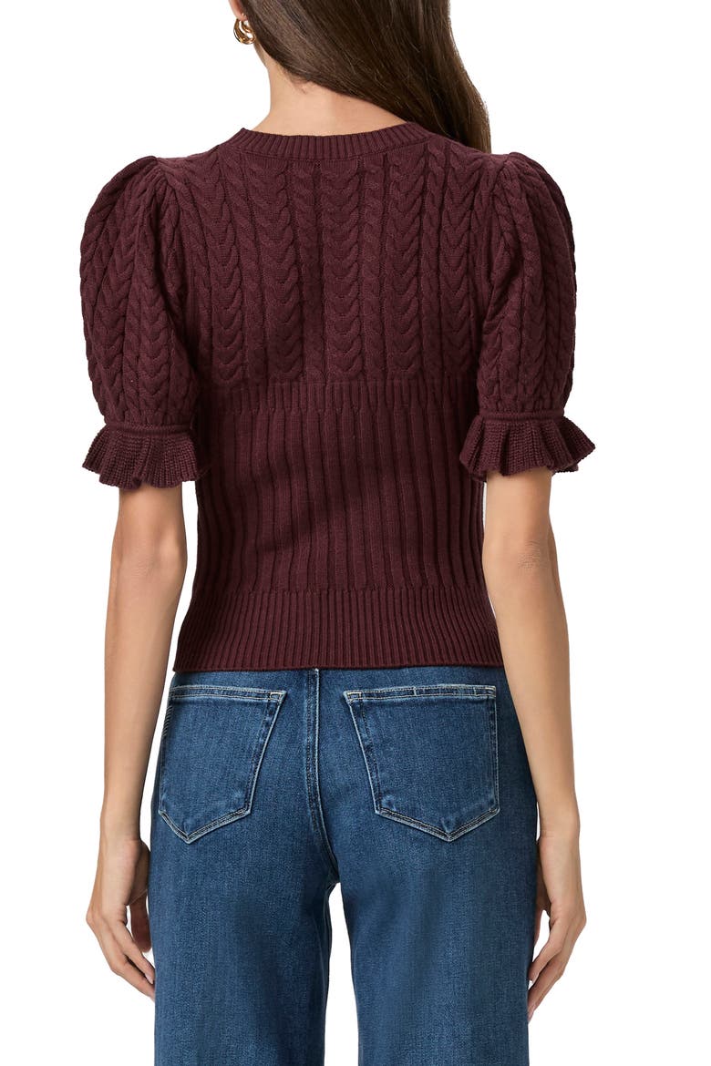 Ansa Puff Sleeve Top, Alternate, color, OXBLOOD