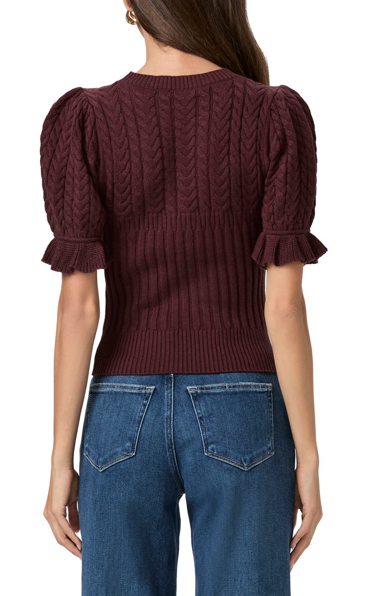 PAIGE Ansa Puff Sleeve Top, Alternate, color, Oxblood