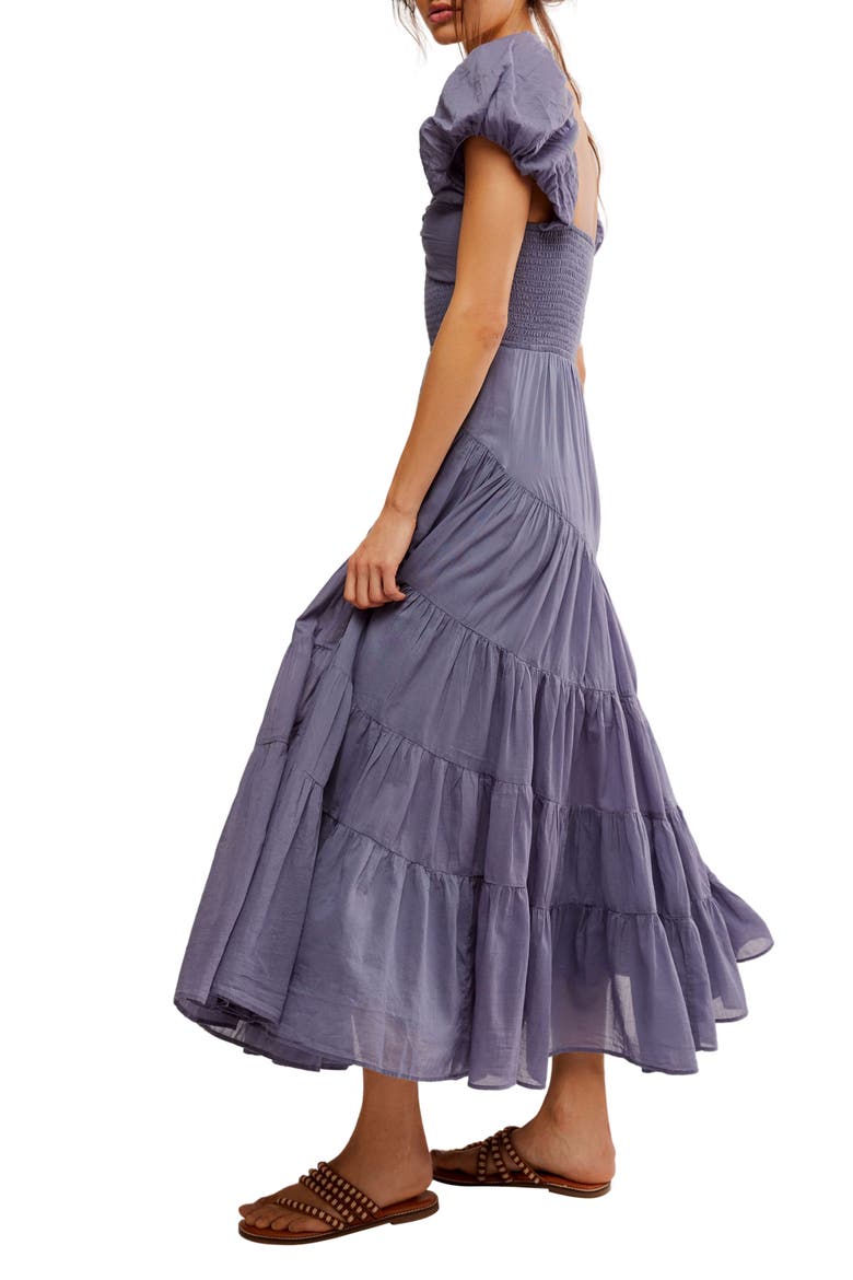 Sundrenched Smocked Puff Sleeve Maxi Dress, Alternate, color, BLUE GRANITE