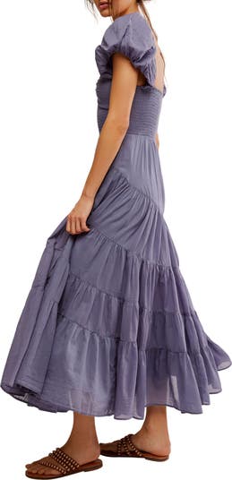 Sundrenched Smocked Puff Sleeve Maxi Dress