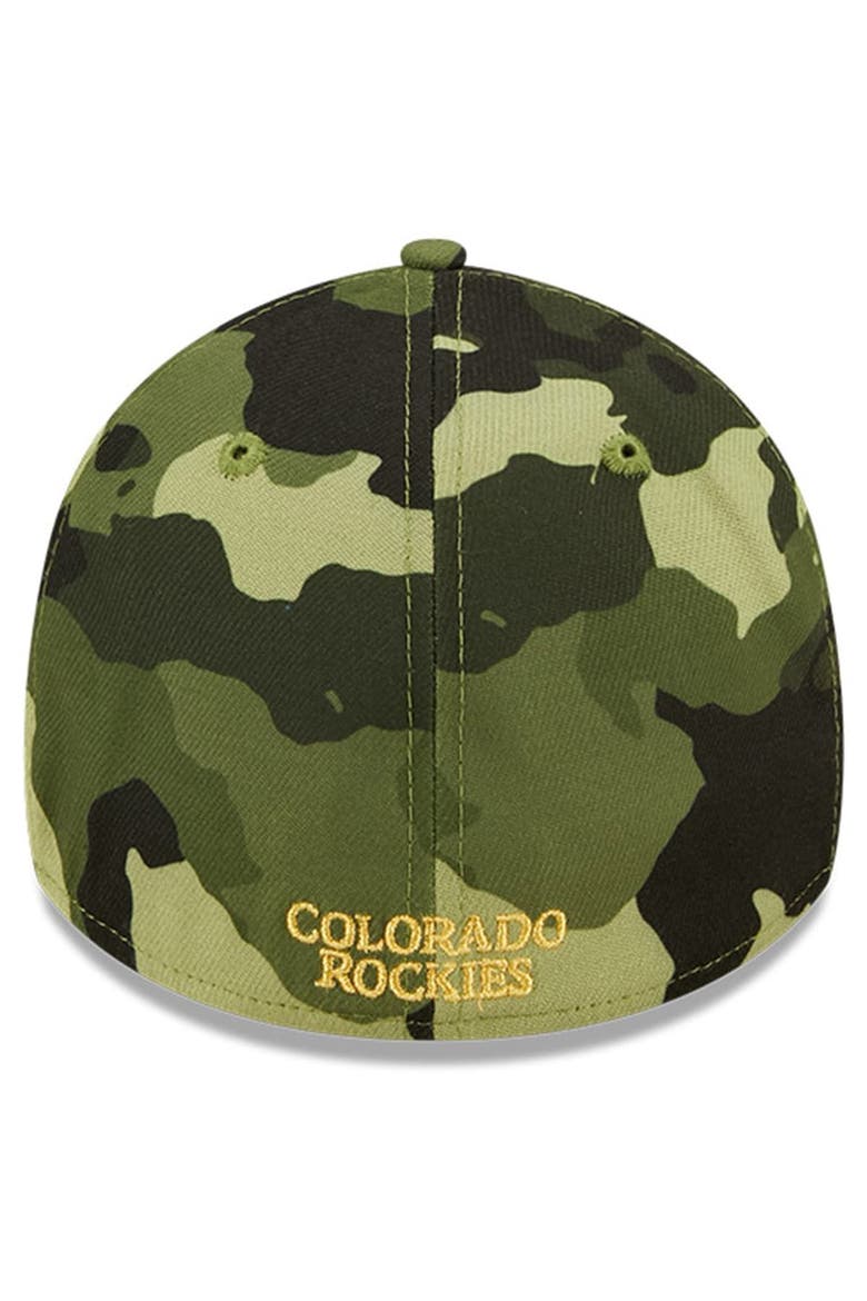 Men's New Era Camo Colorado Rockies 2022 Armed Forces Day 39THIRTY Flex Hat, Alternate, color, Camo