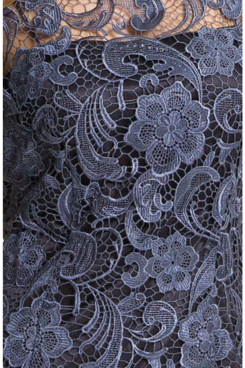 Crocheted Venise Lace Sheath Dress, Alternate, color, STEEL