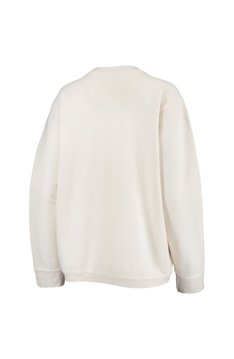 PRESSBOX Women's Pressbox White Notre Dame Fighting Irish Comfy Cord Vintage Wash Basic Arch Pullover Sweatshirt, Alternate, color,