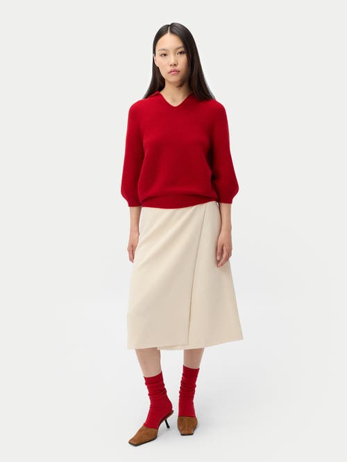 Gobi Mongolian Cashmere Polo Sweater In Red