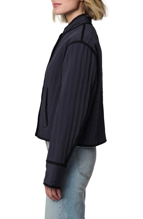 Shop Bernardo Textured Quilted Button-up Jacket In Navy/black