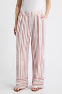 Cloth & Stone Stripe Linen Blend Wide Leg Pants