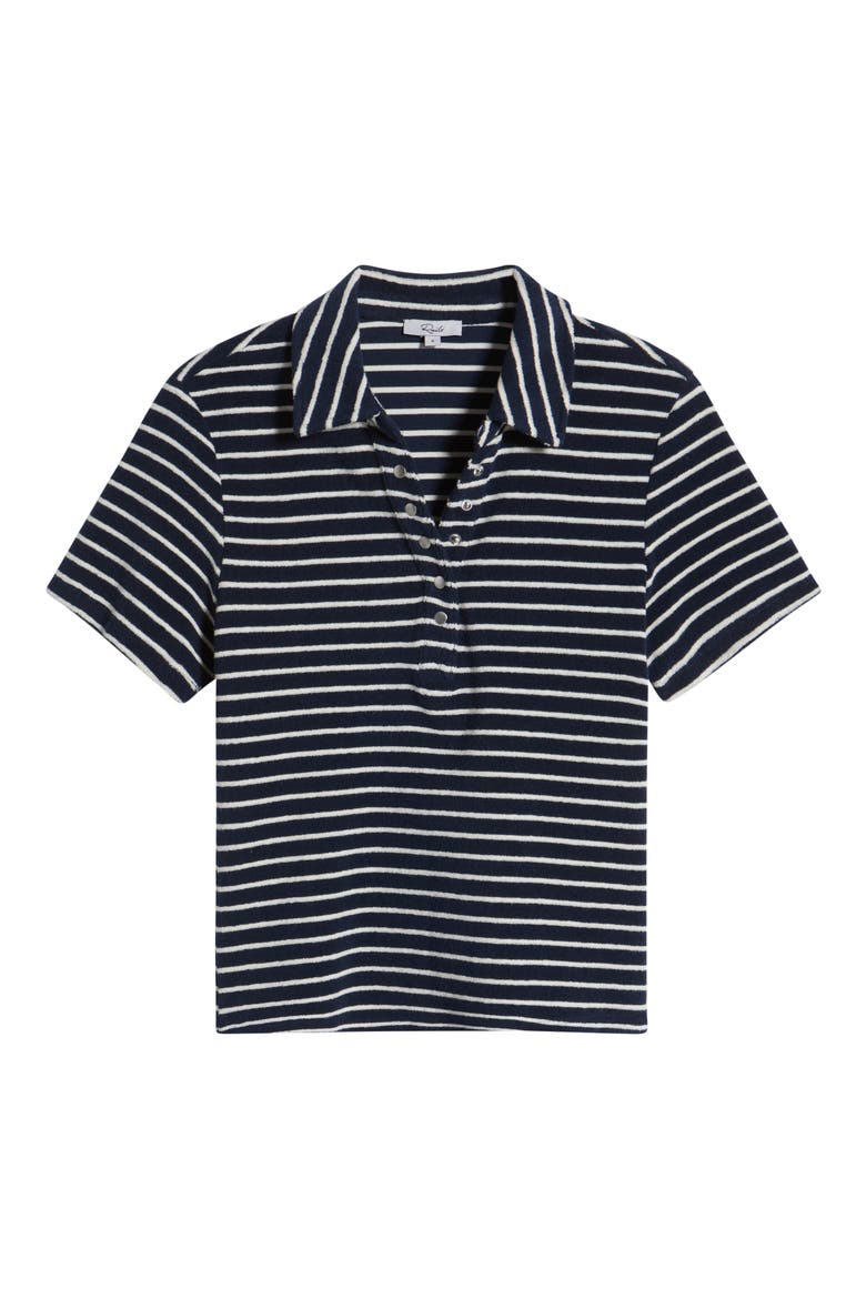 Naveli Stripe Cotton Terry Cloth Polo, Alternate, color, NAVY IVORY STRIPE